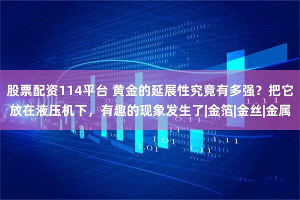 股票配资114平台 黄金的延展性究竟有多强？把它放在液压机下，有趣的现象发生了|金箔|金丝|金属
